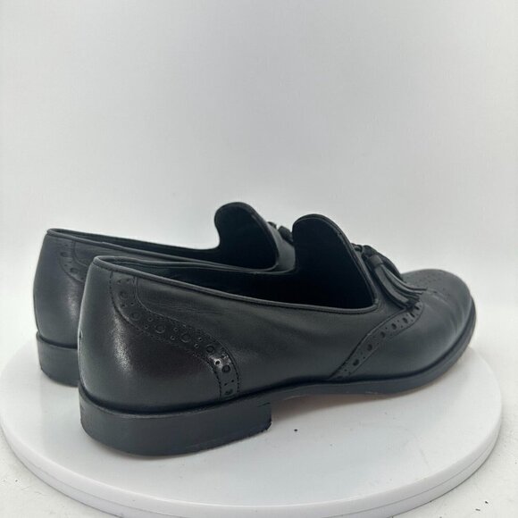 Salamander France Men Size 7.5 EU 40 Tasseled Loafer Slip On Shoes Black Leather - Picture 5 of 13